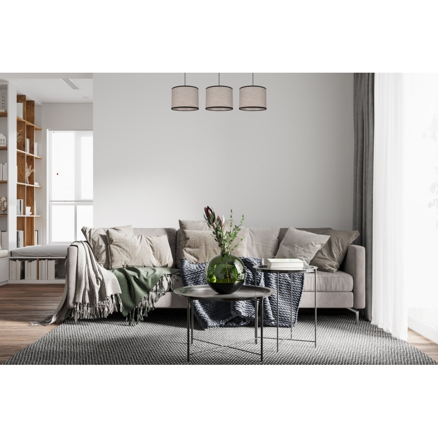 Ljuskrona med textilsladd NEXO 3xE27/60W/230V