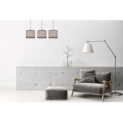 Ljuskrona med textilsladd NEXO 3xE27/60W/230V
