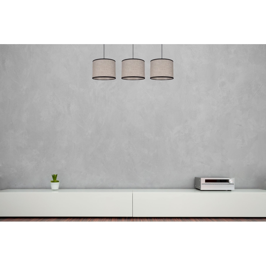 Ljuskrona med textilsladd NEXO 3xE27/60W/230V