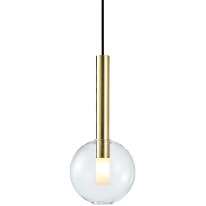 Ljuskrona med textilsladd NIKO 1xG9/9W/230V diameter 15 cm guld