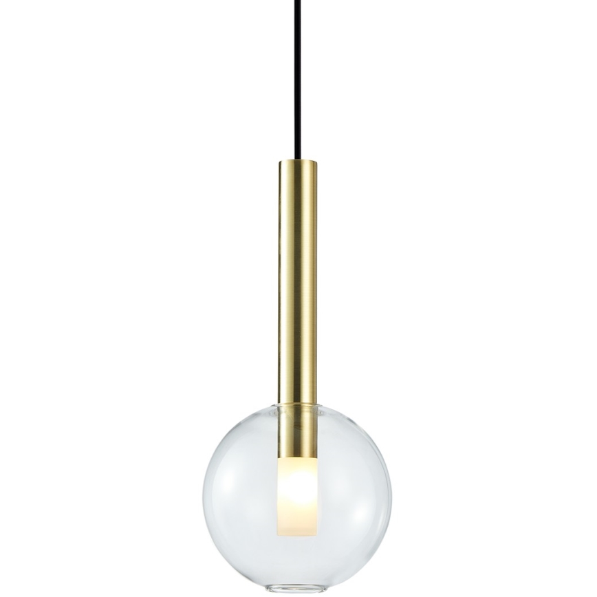 Ljuskrona med textilsladd NIKO 1xG9/9W/230V diameter 15 cm guld