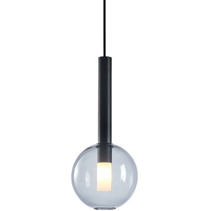 Ljuskrona med textilsladd NIKO 1xG9/9W/230V diameter 15 cm svart