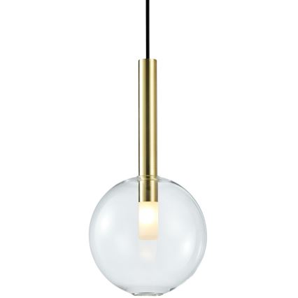 Ljuskrona med textilsladd NIKO 1xG9/9W/230V diameter 20 cm guld