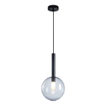 Ljuskrona med textilsladd NIKO 1xG9/9W/230V diameter 20 cm svart
