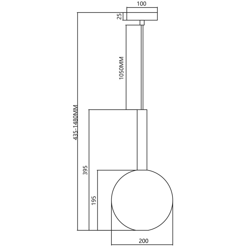Ljuskrona med textilsladd NIKO 1xG9/9W/230V diameter 20 cm svart