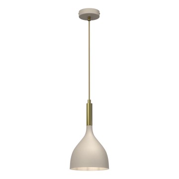 Ljuskrona med textilsladd NOAK 1xE27/15W/230V beige/guld