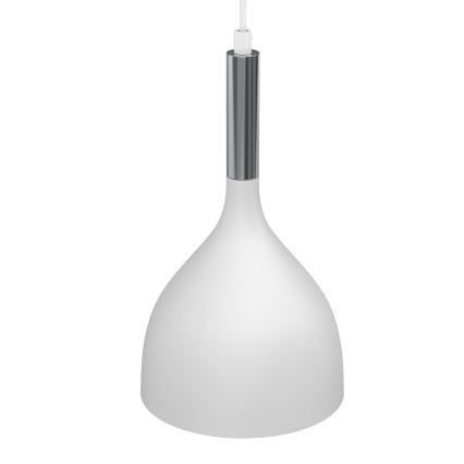 Ljuskrona med textilsladd NOAK 2xE27/15W/230V vit/skinande krom