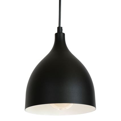 Ljuskrona med textilsladd NOAK 3xE27/15W/230V svart
