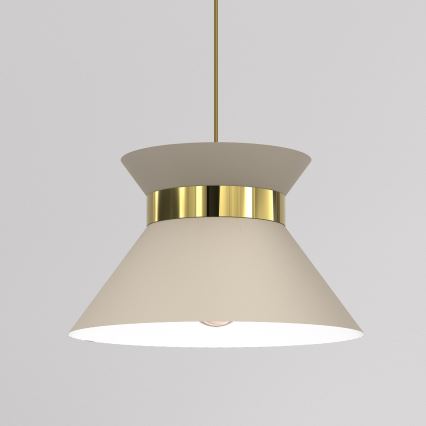 Ljuskrona med textilsladd NORGE 1xE27/15W/230V beige/guld