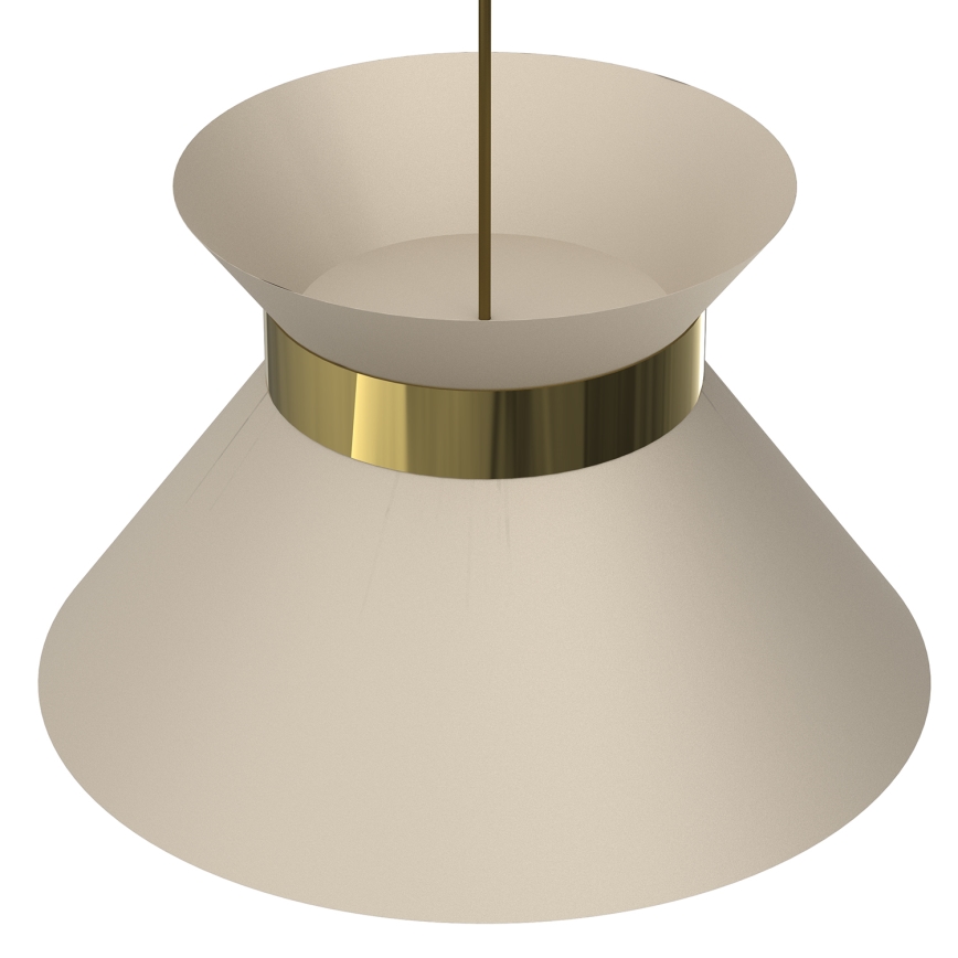 Ljuskrona med textilsladd NORGE 1xE27/15W/230V beige/guld