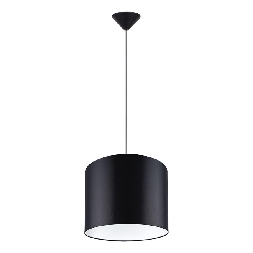 Ljuskrona med textilsladd NOVA 1xE27/15W/230V diameter 30 cm svart