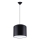 Ljuskrona med textilsladd NOVA 1xE27/15W/230V diameter 30 cm svart