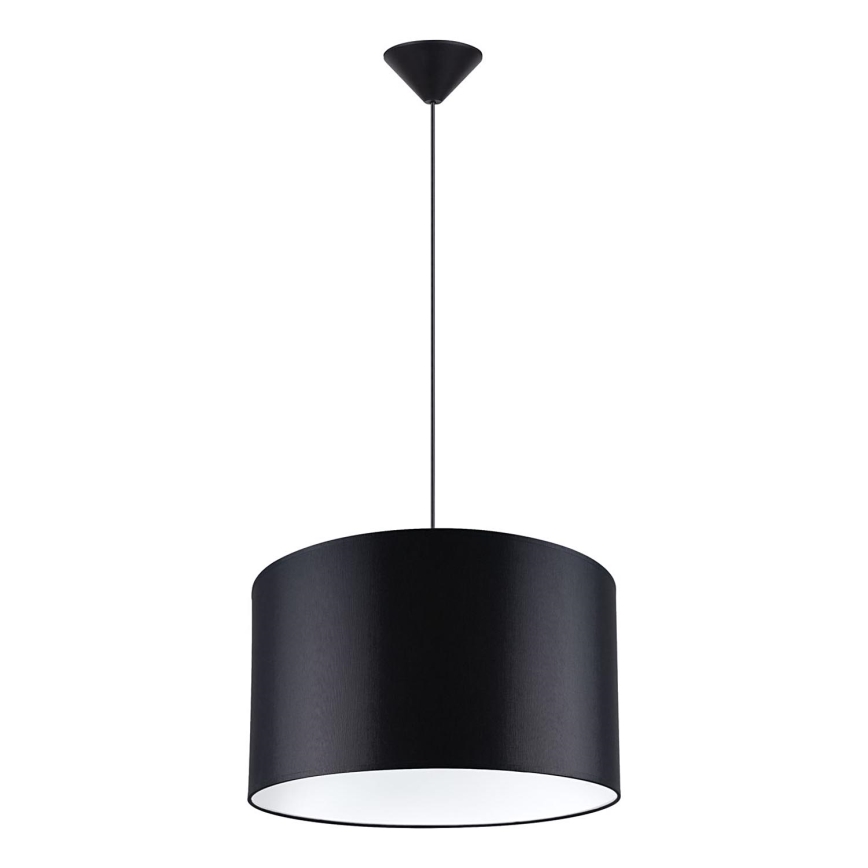 Ljuskrona med textilsladd NOVA 1xE27/15W/230V diameter 40 cm svart
