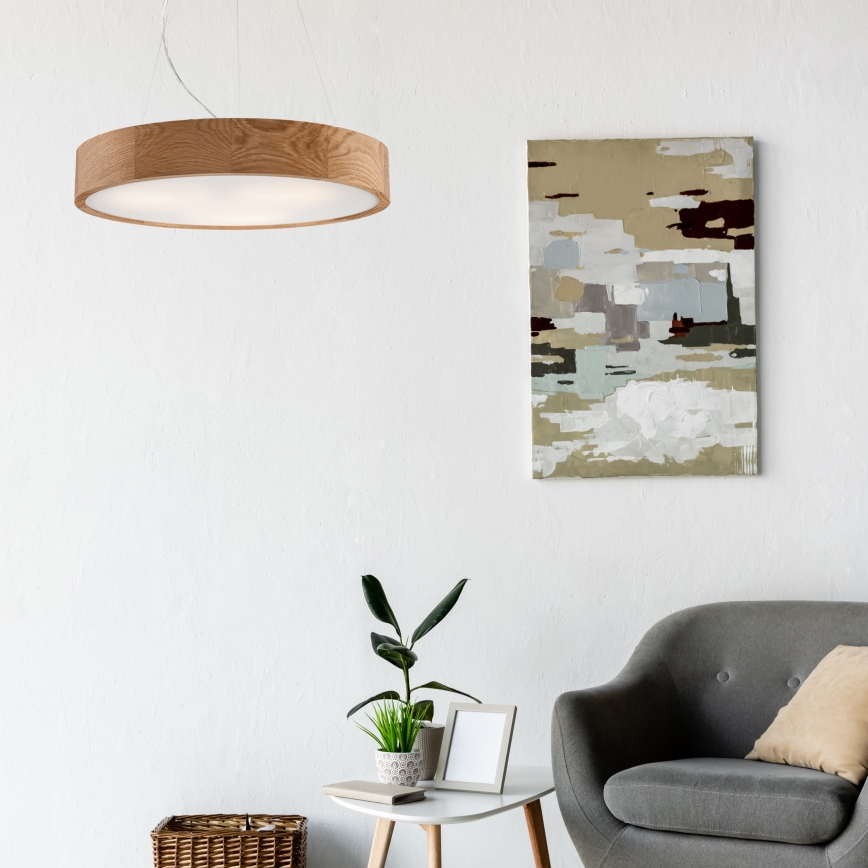 Ljuskrona med textilsladd OAK 3xE27/60W/230V ek ø 47,5 cm - FSC certifierade