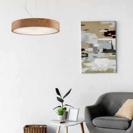 Ljuskrona med textilsladd OAK 3xE27/60W/230V ek ø 47,5 cm