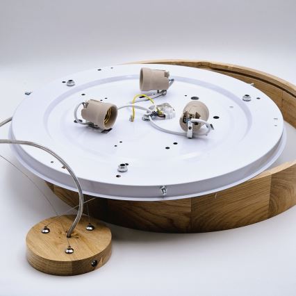 Ljuskrona med textilsladd OAK 3xE27/60W/230V ek ø 47,5 cm