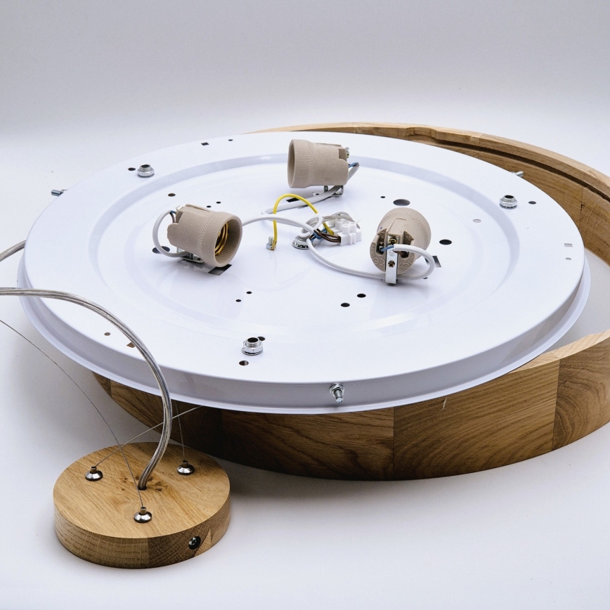 Ljuskrona med textilsladd OAK 3xE27/60W/230V ek ø 47,5 cm