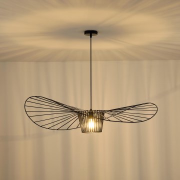 Ljuskrona med textilsladd OGGI 1xE27/40W/230V diameter 100 cm svart