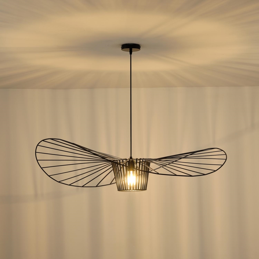 Ljuskrona med textilsladd OGGI 1xE27/40W/230V diameter 100 cm svart