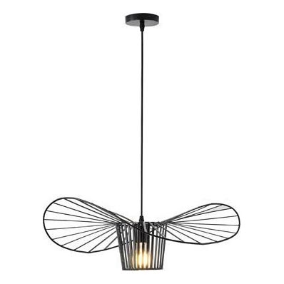 Ljuskrona med textilsladd OGGI 1xE27/40W/230V diameter 60 cm svart
