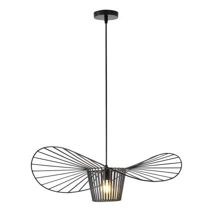 Ljuskrona med textilsladd OGGI 1xE27/40W/230V diameter 60 cm svart