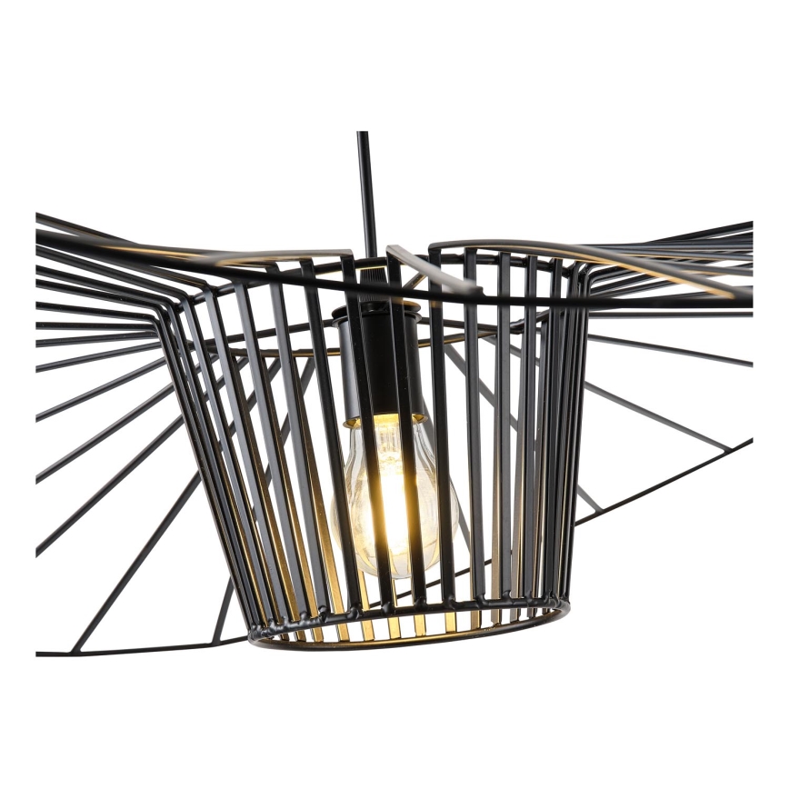 Ljuskrona med textilsladd OGGI 1xE27/40W/230V diameter 100 cm svart