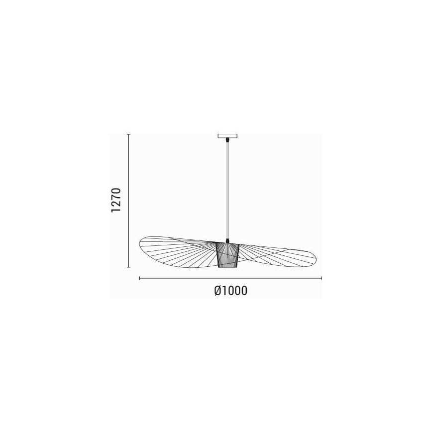 Ljuskrona med textilsladd OGGI 1xE27/40W/230V diameter 100 cm svart