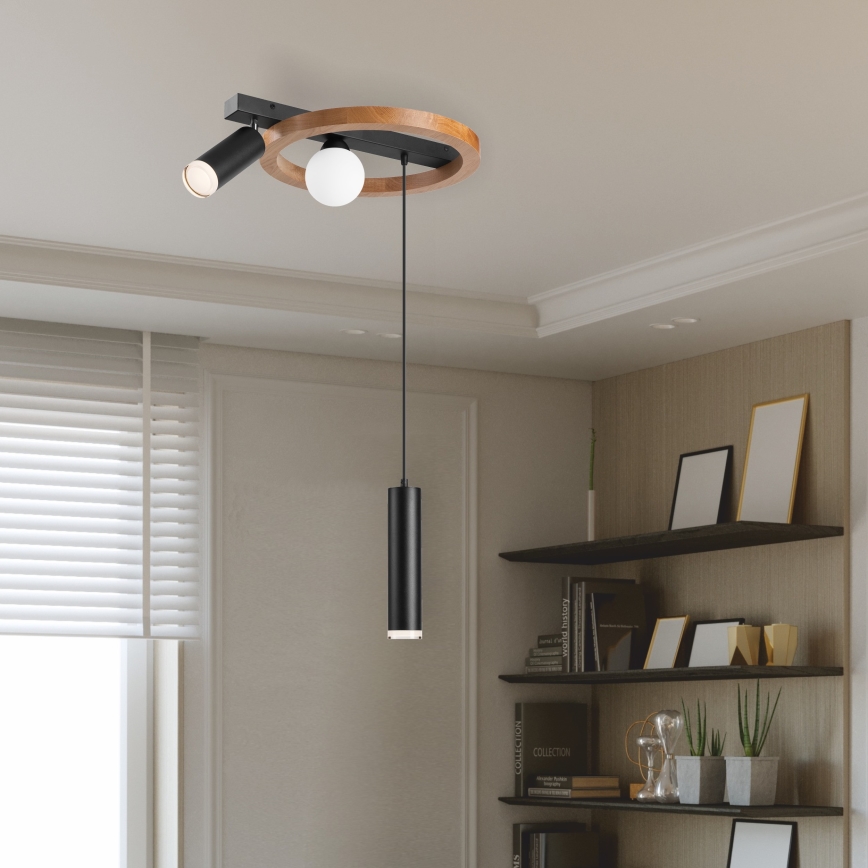 Ljuskrona med textilsladd OTIS 1xG9/5W/230V + 2xE27/15W/230V ek