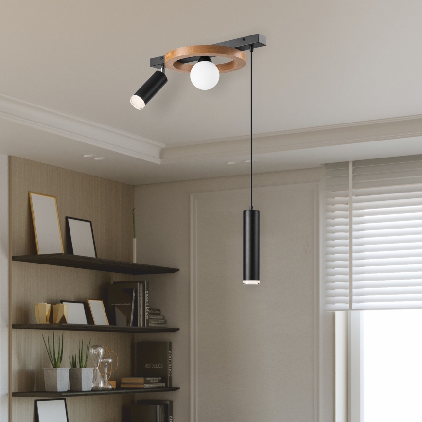 Ljuskrona med textilsladd OTIS 1xG9/5W/230V + 2xE27/15W/230V ek
