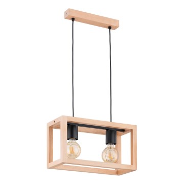 Ljuskrona med textilsladd PAKO 2xE27/15W/230V beige