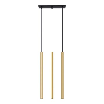 Ljuskrona med textilsladd PASTELO 3xG9/8W/230V guld