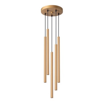 Ljuskrona med textilsladd PASTELO 5xG9/8W/230V guld