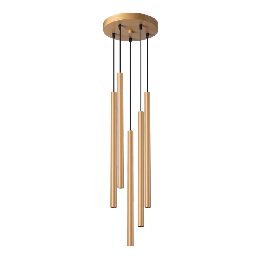Ljuskrona med textilsladd PASTELO 5xG9/8W/230V guld
