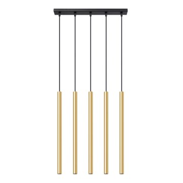 Ljuskrona med textilsladd PASTELO 5xG9/8W/230V guld