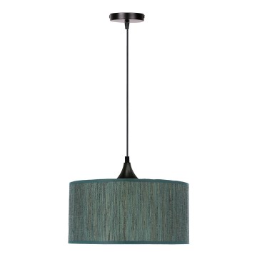 Ljuskrona med textilsladd PATTI 1xE27/60W/230V diameter 30 cm grön