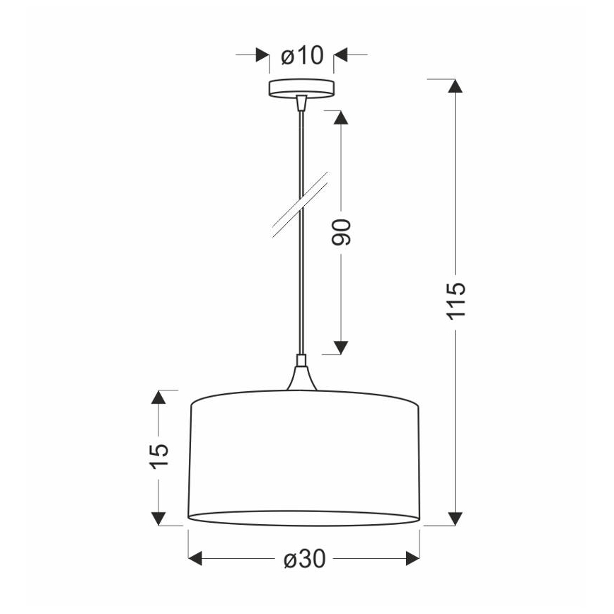 Ljuskrona med textilsladd PATTI 1xE27/60W/230V diameter 30 cm grön