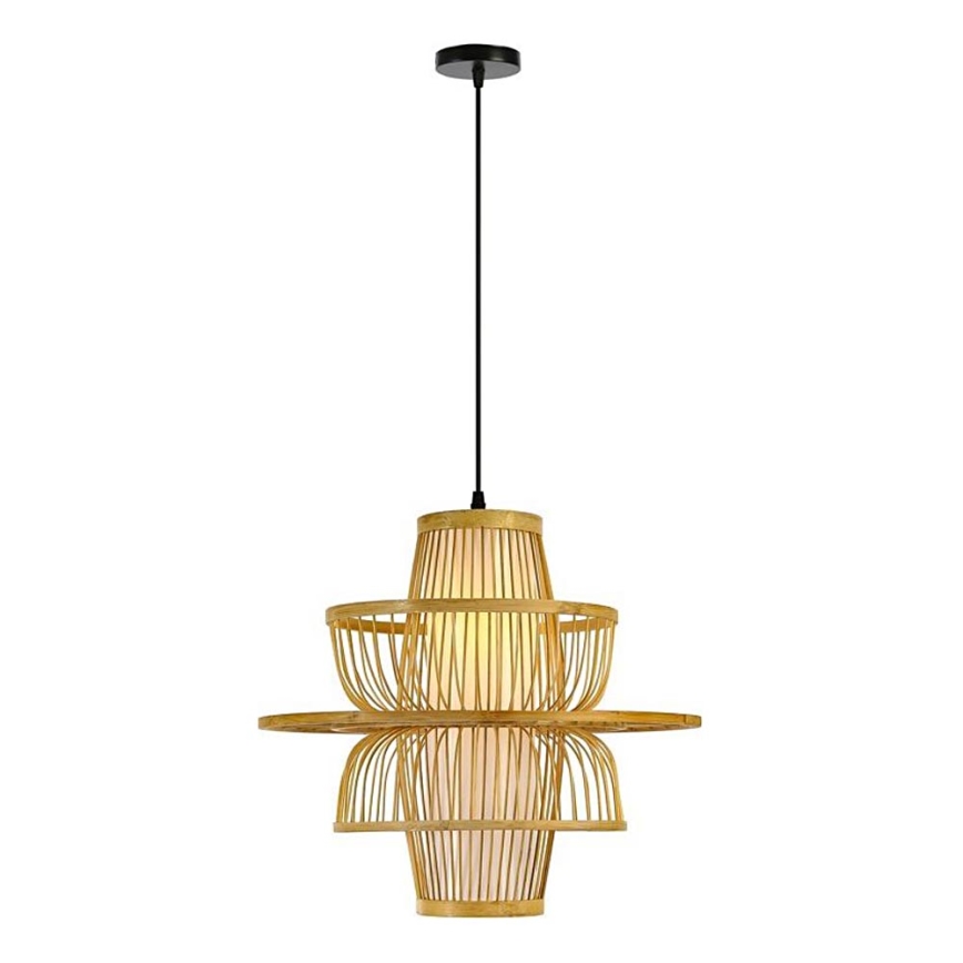 Ljuskrona med textilsladd PINCHOS 1xE27/40W/230V diameter 45 cm bambu