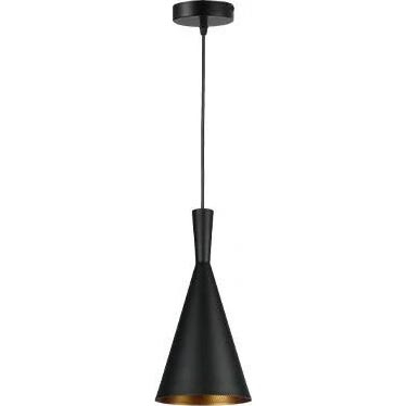Ljuskrona med textilsladd PINIO 1xE27/60W/230V diameter 19 cm svart