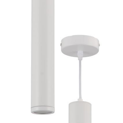 Ljuskrona med textilsladd PORTER 1xGU10/8W/230V vit