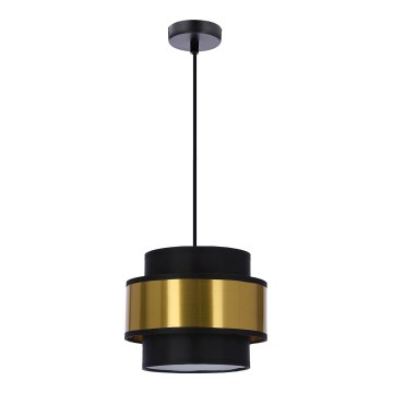 Ljuskrona med textilsladd PRESTIGE 1xE27/40W/230V guld/svart