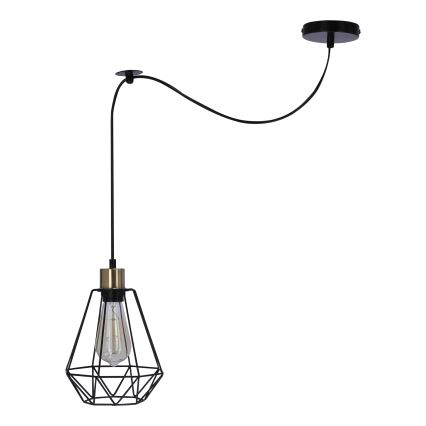 Ljuskrona med textilsladd PRIMO 1xE27/60W/230V spindel