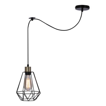 Ljuskrona med textilsladd PRIMO 1xE27/60W/230V spindel