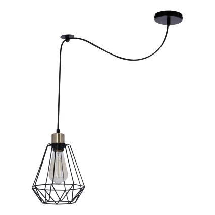 Ljuskrona med textilsladd PRIMO 1xE27/60W/230V spindel