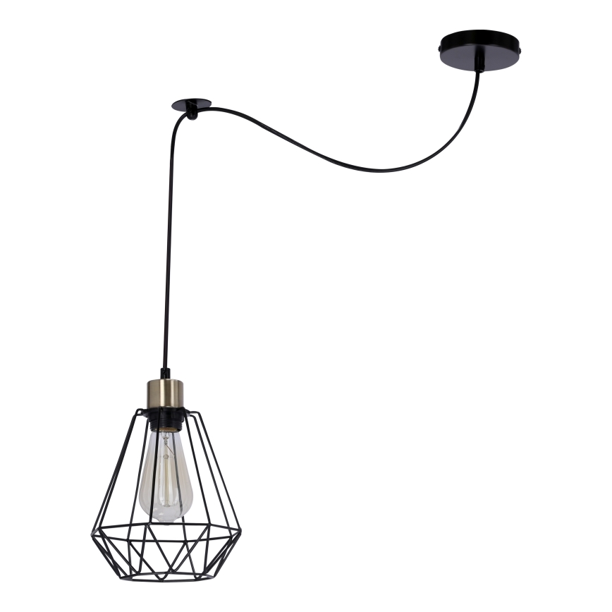 Ljuskrona med textilsladd PRIMO 1xE27/60W/230V spindel