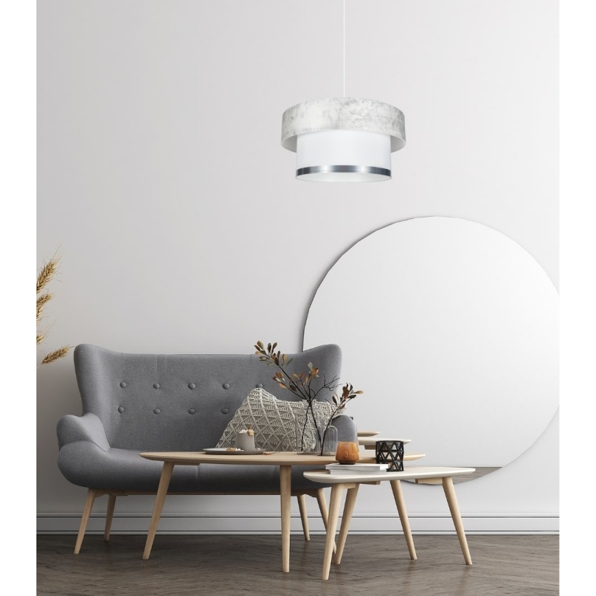 Ljuskrona med textilsladd RESSA 1xE27/60W/230V grädde