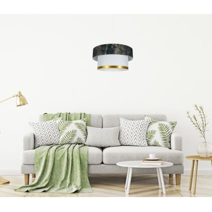 Ljuskrona med textilsladd RESSA 1xE27/60W/230V grön