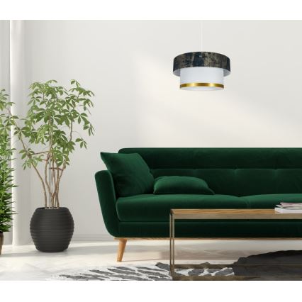Ljuskrona med textilsladd RESSA 1xE27/60W/230V grön