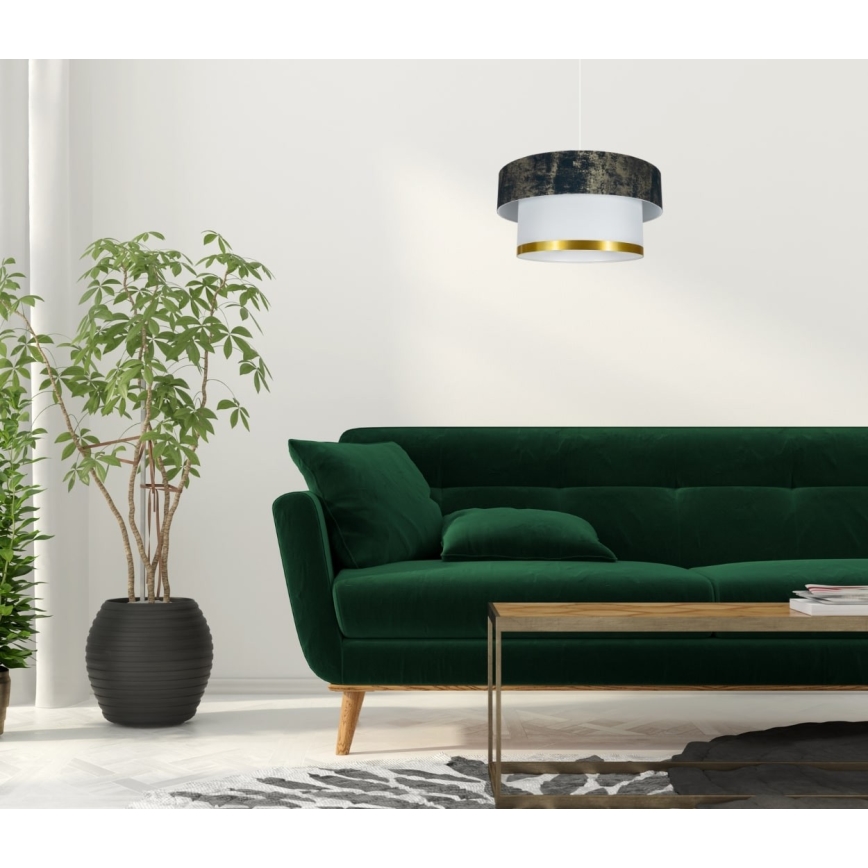 Ljuskrona med textilsladd RESSA 1xE27/60W/230V grön