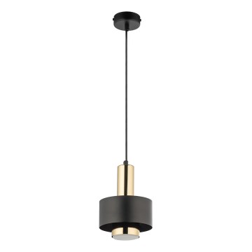 Ljuskrona med textilsladd RIF LUX 1xGX53/12W/230V diameter 15 cm svart/guld