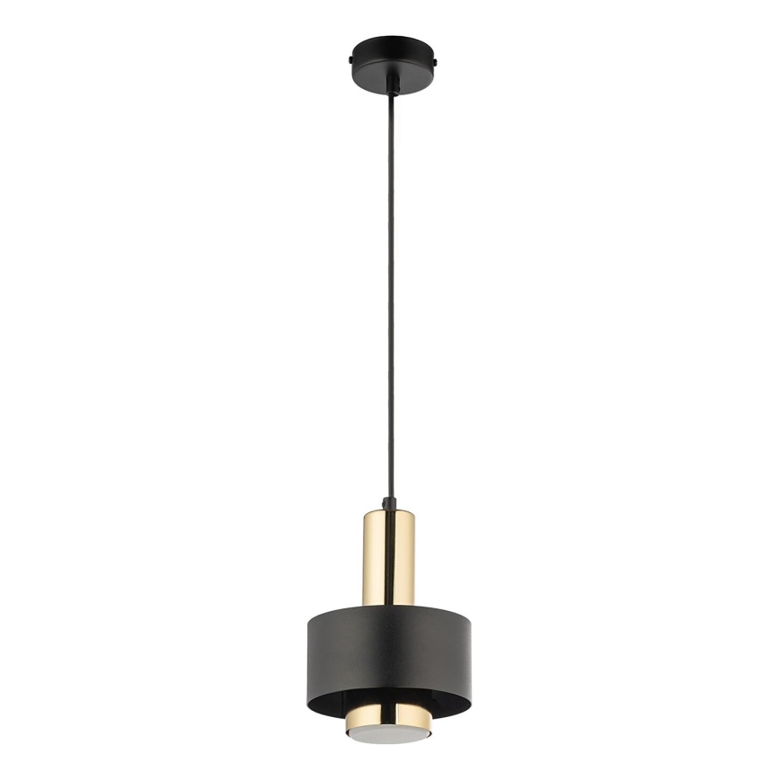 Ljuskrona med textilsladd RIF LUX 1xGX53/12W/230V diameter 15 cm svart/guld
